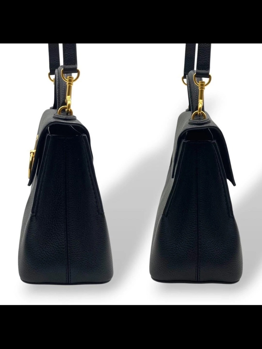 Mulberry Black Pebbled Leather Satchel with Gold Hardware - Picture 5 of 11